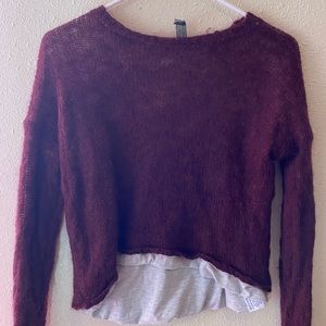 Burgundy long sleeve shirt